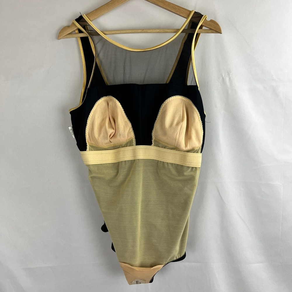 NWOT Maxine of Hollywood Chain Detail Swimsuit 22 Black Gold One Piece Mob Wife - Picture 4 of 9